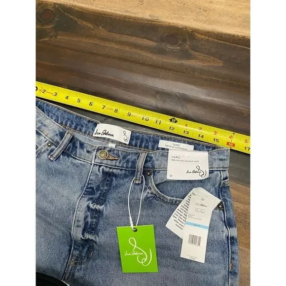 Sam Edelman YARO High Rise 90's Pinched Waist Jeans Distressed Denim Size 31 - Picture 7 of 11